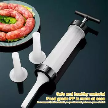 Ручная машина для набивки колбасы Самодельный шприц для колбасы Ручной инжектор для мяса Кухонные гаджеты белый