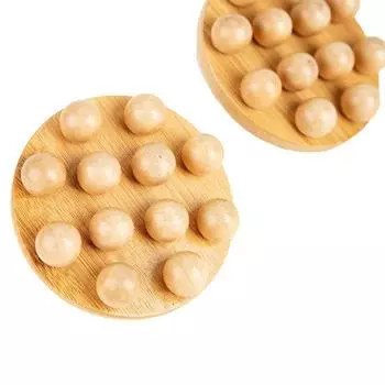 Ручная массажная щетка Гуаша с 12 бусинами, деревянная талия, нога, тело, меридиан, выскабливание