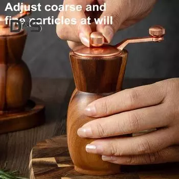 Ручная мельница для перца, современная ручная мельница с корпусом из акации, металлической ручкой, керамическими лезвиями, ретро-мельница для соли для кухни 4Inch