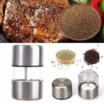 Ручная мельница для соли и перца Регулируемая мельница для бутылок с приправами Контейнеры для измельчения специй Регулируемые мельницы Шейкеры Кухонные гаджеты