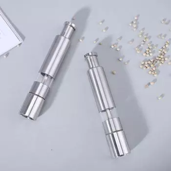 Ручная мельничка для специй и соли из нержавеющей стали серебряный серый