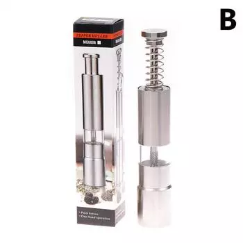 Ручная мини-мельница из нержавеющей стали для специй, перца, крупной соли, мельница прессового типа, бутылка для свежемолотых приправ