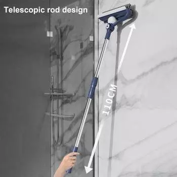 Ручная многофункциональная щелевая щетка из нержавеющей стали, телескопическая штанга, регулируемая длина, двухслойные скребки, щетка для очистки зазоров для домашнего пола синий