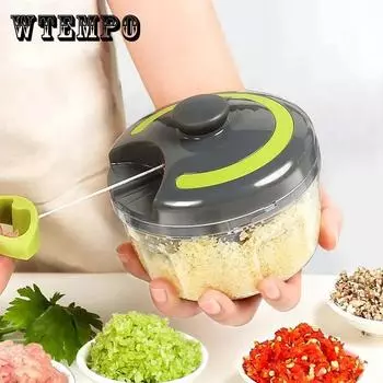 Ручная мясорубка, чесночная грязь, артефакт, пресс для чеснока, пробивание отверстий, измельчитель овощей, многофункциональный измельчитель, режущий миксер для чеснока, шлифовальный инструмент 500ML серый