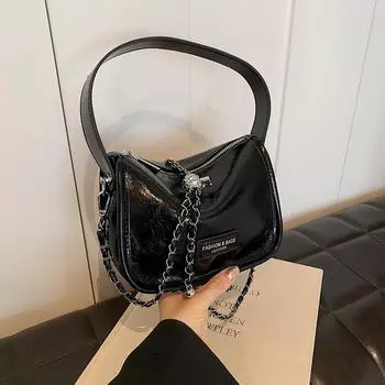 Ручная мятая текстура маленькая квадратная сумка для женщин корейский выпуск модная кожаная сумка через плечо простая универсальная сумка через плечо (20cm<Max Length<30cm)