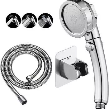 Ручная насадка для душа высокого давления с переключателем паузы ВКЛ/ВЫКЛ 3 режима струи Экономия воды насадка для душа, съемные аксессуары для душа для щенков black