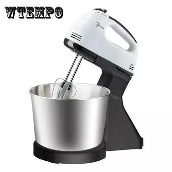Ручная настольная взбивалка для яиц 2 в 1, электрическая бытовая взбивалка для яиц, маленькая машина для теста, венчик для перемешивания крема, мешалка, ведро большой емкости, 2 л белый
