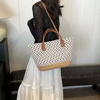 Ручная новая женская универсальная тканая сумка большой емкости для поездок на работу, пляжная сумка для переноски облаков