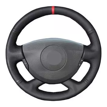 Ручная оплетка чехла рулевого колеса автомобиля для Renault Laguna 2 2001-2007 Trafic 2 Grand Espace Vel Satis Nissan Black Thread
