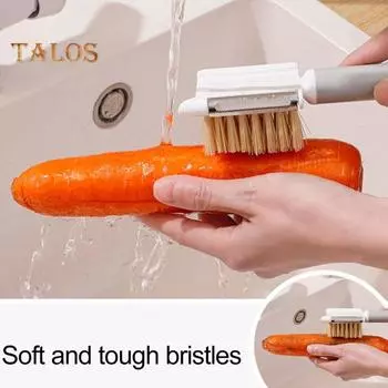 Ручная овощечистка, удобная ручка для резки, нержавеющая сталь, удобная домашняя щетка для фруктов, щетка для чистки фруктов и овощей, кухонные принадлежности белый