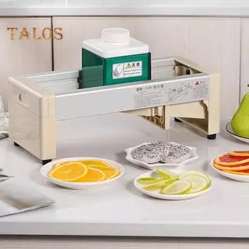 Ручная овощерезка для фруктов 1-15 мм, регулируемая толщина, нож для лимона, грейпфрута, лука, противоскользящее основание, острые лезвия, многофункциональная нарезка белый