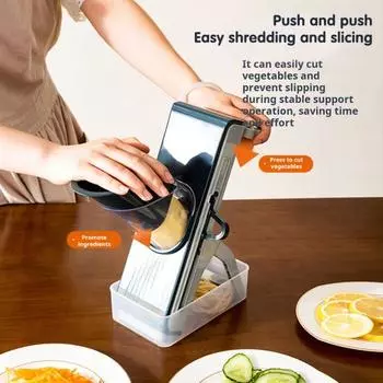 Ручная овощерезка с контейнером, многофункциональная овощерезка для картофеля, огурцов, моркови, лука, кухонный резак и кубик