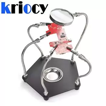 Ручная паяльная станция для печатных плат, сверхбольшая прочная базовая пластина, гибкие рычаги, вращающиеся на 360°, держатель для термофенов, инструменты