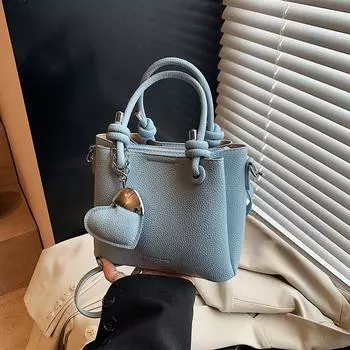 Ручная переноска, модное ведро премиум-класса, новая тенденция, повседневная сумка через плечо, универсальная сумка-мессенджер синий