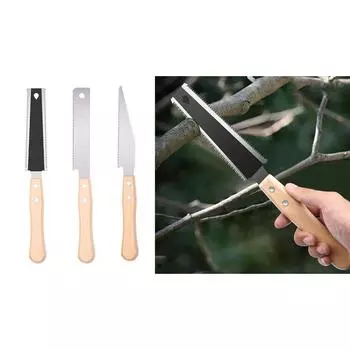 Ручная пила с деревянной ручкой, ручной инструмент для деревообработки, 12-дюймовое стальное лезвие SK85, портативная двухлезвийная пила для влажной/сухой древесины 3