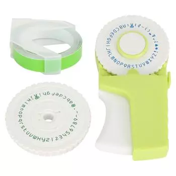 Ручная пишущая машинка для тиснения, ручное изготовление этикеток, школьные принадлежности, зеленый