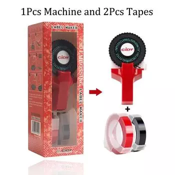 Ручная пишущая машинка «сделай сам», машина для тиснения этикеток, машина для надписей, 2 рулона, пластиковые ленты для Dymo 12965 1880 Motex E101