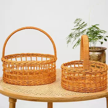 Ручная плетеная корзина для пикника, декоративный контейнер для хранения, свадебное украшение для S