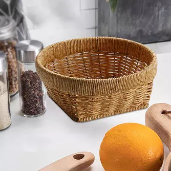 Ручная плетеная корзина для закусок, хлеба, сервировочного лотка для печенья, дисплея для S