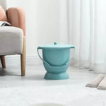 Ручная плевательница с крышкой, бытовой пластиковый долговечный модный горшок для бутылки-писсуара для спальни 28x27cm Gray