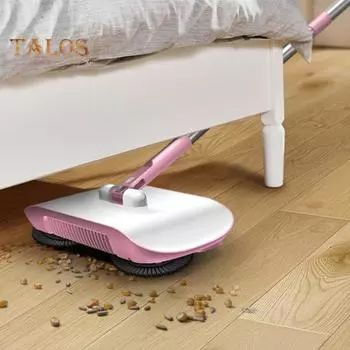 Ручная подметальная машина с 1/2/3 концами полотна, длинный стержень, сухая/влажная уборка, шерсть домашних животных, пыль, многофункциональный очиститель пола, подметальная машина для деревянного пола 1pc розовый