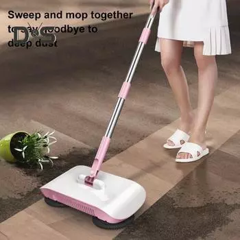 Ручная подметальная машина с 1/2/3 концами полотна, длинный стержень, сухая/влажная уборка, шерсть домашних животных, пыль, многофункциональный очиститель пола, подметальная машина для деревянного пола 1pc синий