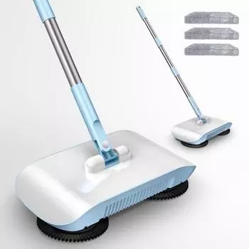 Ручная подметальная машина с длинным стержнем и концами ткани 36925 для сухой/влажной уборки домашних животных 1pc синий