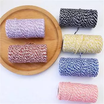 Ручная работа 100 м/рулон DIY хлопковая веревка хлопковая нить двухцветная ручная бирка веревка 1.5mm x 100m