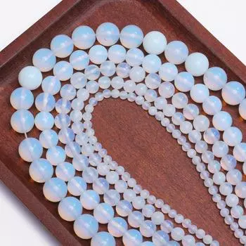 Ручная работа 4/6/8/10/12 мм разделительные бусины DIY для ожерелья, браслета, подвески из натурального камня опала, изготовление круглых ювелирных изделий 4mm 40Pcs