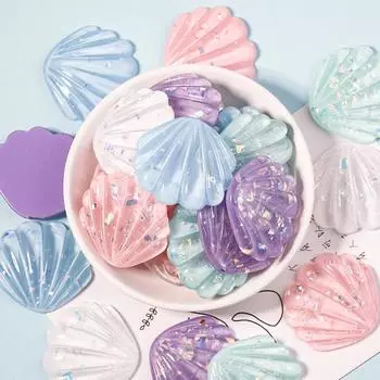 Ручная работа, 5 шт., крем-гель, «сделай сам», черепица для мобильного телефона, нашивки в виде ракушки, непористая оболочка, патчи, полупрозрачные материалы, коробка для хранения, декоративная белый