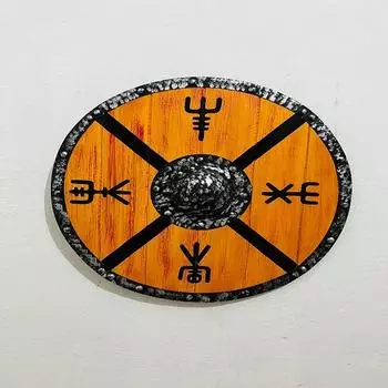 Ручная работа, 60,96 см, средневековый воин, деревянный круглый щит викингов, шлем Ave Battle Ready Wood