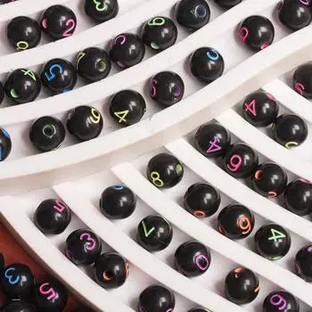 Ручная работа 7,5 мм для изготовления ювелирных изделий, цифровые бусины, материалы, акрил, 20 шт., цветные цифровые бусины, круглые