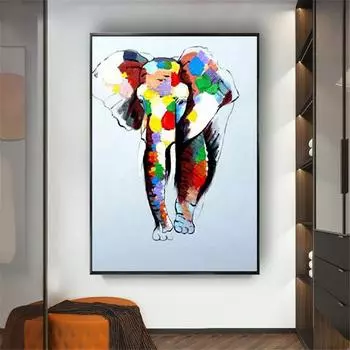 Ручная работа, абстрактная мультяшная картина маслом на холсте, современные забавные животные, жираф, настенные гобелены, картины, холст, декор для детской комнаты 21cm30cm NoFrame