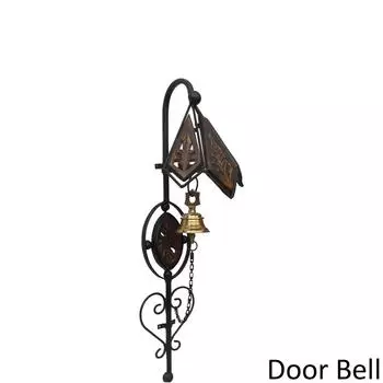 Ручная работа АНТИКВАРНЫЙ ВИД ДВЕРЬ Деревянная, Железная, Латунный Декоративный Колокольчик (Черный, Коричневый, Желтый, Упаковка из 1 шт.)
