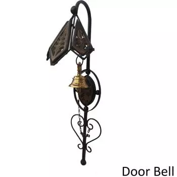 Ручная работа АНТИКВАРНЫЙ ВИД ДВЕРЬ Деревянная, Железная, Латунный Декоративный Колокольчик (Черный, Коричневый, Желтый, Упаковка из 1 шт.)