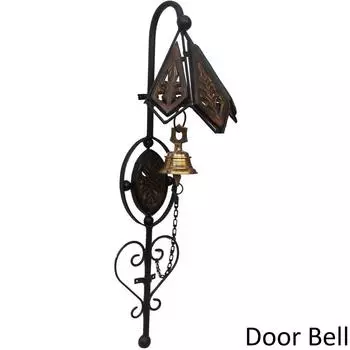 Ручная работа АНТИКВАРНЫЙ ВИД ДВЕРЬ Деревянная, Железная, Латунный Декоративный Колокольчик (Черный, Коричневый, Желтый, Упаковка из 1 шт.)