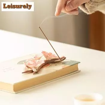 Ручная работа, ароматизатор в виде розовой сливы, курильница в стиле дзен-арт, держатель для благовоний, подставка для ручек в чайной комнате, небольшое украшение