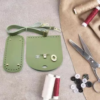 Ручная работа, аксессуары из искусственной кожи, сумка на плечо, нижняя крышка, комплект из трех предметов, материал для вязания крючком, сумки None кофейный