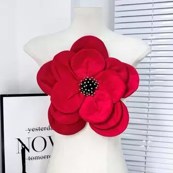 Ручная работа бисерная ткань многослойные большие цветочные броши нашивки для женщин значки на лацканы футболки аппликации ручная работа своими руками швейные изделия