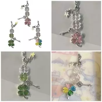 Ручная работа бисерный шнурок модная телефонная цепочка четыре листа rs телефон кулон ювелирный аксессуар для ключей и сумки кошелек розовый