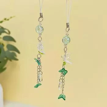 Ручная работа цепочка для телефона из бисера в китайском стиле бабочка ласточка подвески для сотового телефона красочный брелок кулон милые ювелирные аксессуары