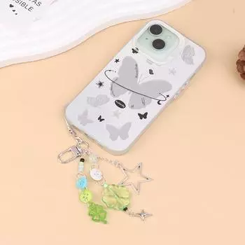 Ручная работа цепочка для телефона из бисера Четырехлистный клевер звезда брелок для мобильного телефона подвеска-шарм аксессуар