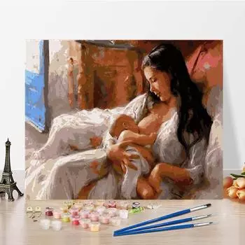 Ручная работа, цифры, картина маслом, цифровая картина маслом, сделай сам, картина по номерам, холст, цифры, живопись 40x50cm no frame