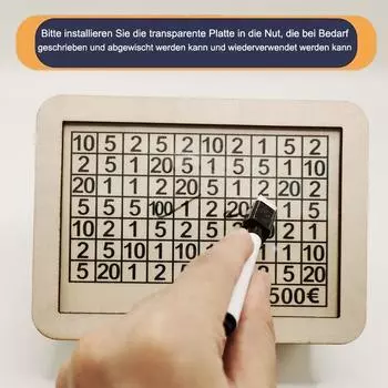 Ручная работа деревянная копилка декоративная многоразовая копилка с денежной мишенью и цифрами для детей и взрослых A2