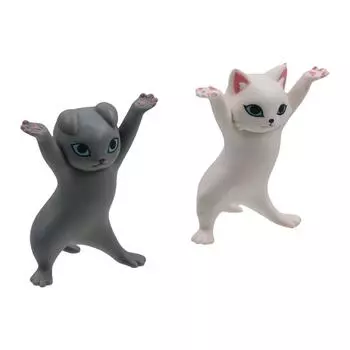 Ручная работа держатель для ручек для кошек мультяшная машинка украшения для кошек забавные миниатюры кошек микропейзаж оранжевый