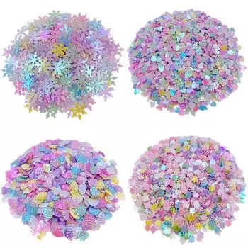 Ручная работа DIY Изготовление ювелирных изделий с блестками Ремесло для ногтей Блестящая звезда Сердце Раковина Листья Различные стили Свадебные украшения Ювелирные изделия с наполнителем слизи 6