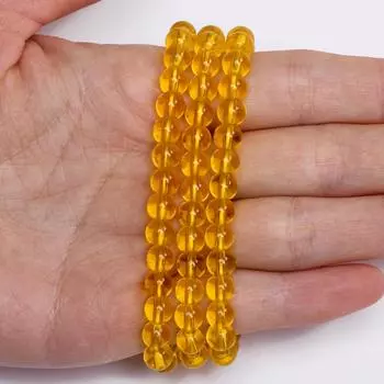 Ручная работа Diy Натуральный камень для изготовления ювелирных изделий 20/30 шт. Браслет Ожерелье Модные бусины Желтый кристалл Цитрины Круглые 6/10 мм Ювелирный аксессуар 6mm about 30pcs