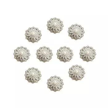 Ручная работа DIY рукоделие жемчужные пуговицы для одежды блестящие пуговицы со стразами для рубашки швейные аксессуары silver-10pcs-18MM