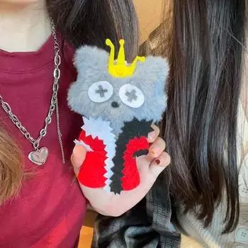 Ручная работа DIY самодельный пищащий красный волк кулон плюшевая кукла материал упаковка для отправки подругам подарок материал упаковка красный