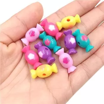 Ручная работа для изготовления браслета, ожерелья, модных цветочных конфетных бусин, материалов для самостоятельного изготовления ювелирных изделий, 10 шт., аксессуары, акриловое вертикальное отверстие разноцветный